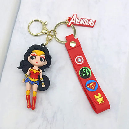 Fashion Cartoon Hero Girl Keychain