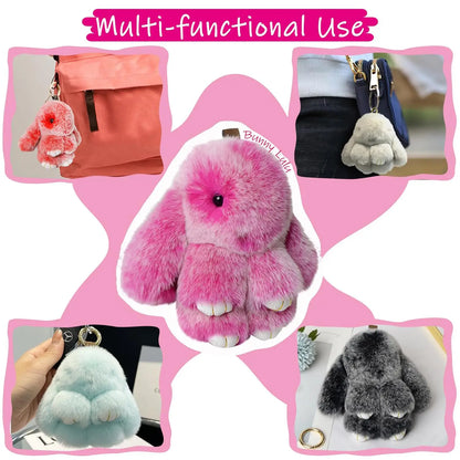 Fluffy Bunny Keychain