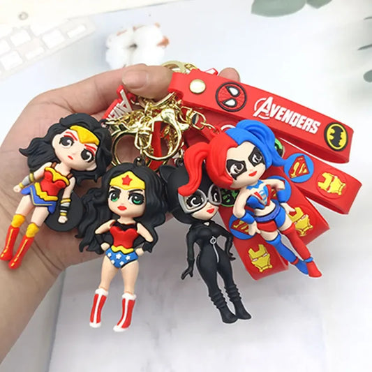 Fashion Cartoon Hero Girl Keychain
