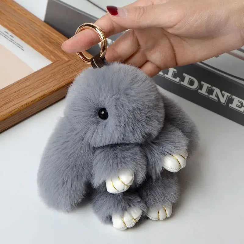 Fluffy Bunny Keychain