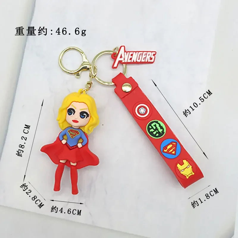 Fashion Cartoon Hero Girl Keychain