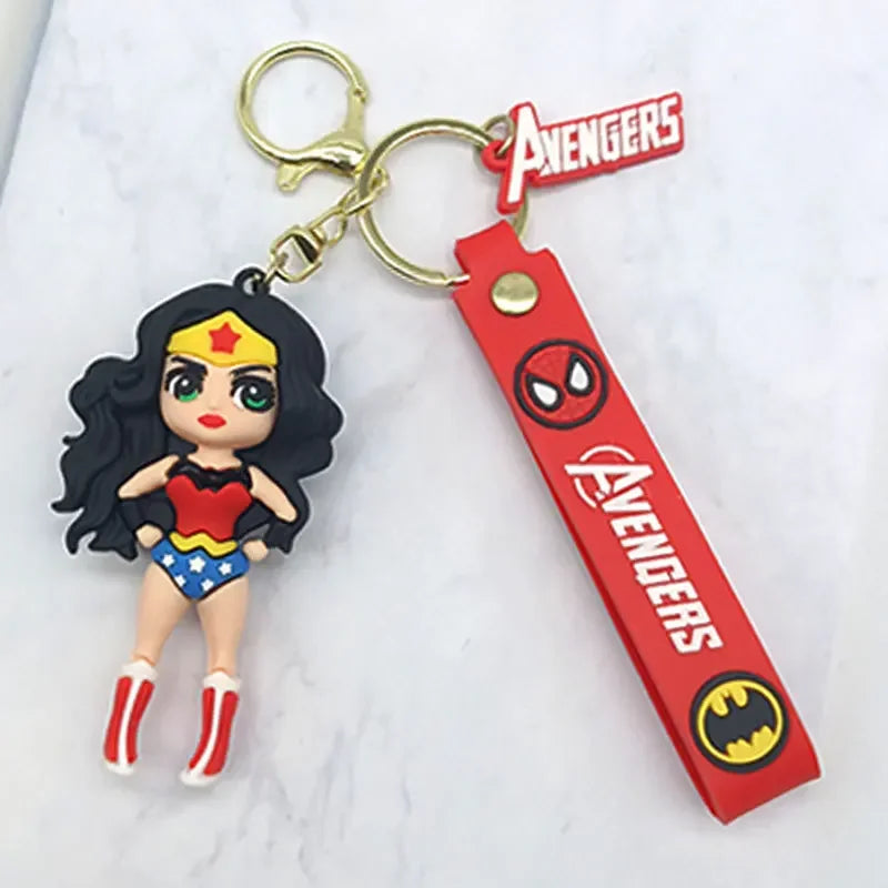 Fashion Cartoon Hero Girl Keychain