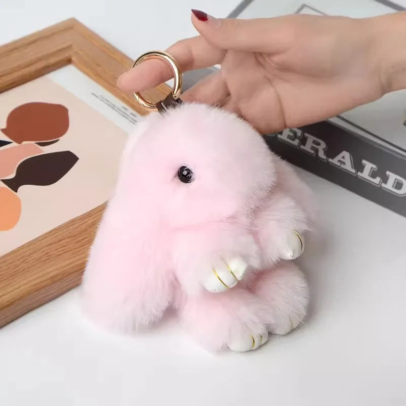 Fluffy Bunny Keychain