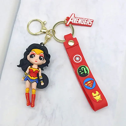 Fashion Cartoon Hero Girl Keychain