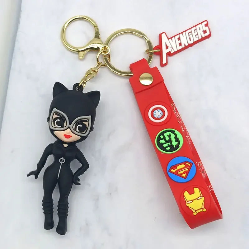 Fashion Cartoon Hero Girl Keychain